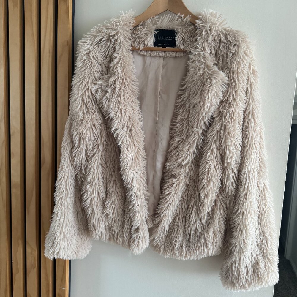 Sanctuary Faux Fur Blazer Jacket (M) - Picture 3 of 7